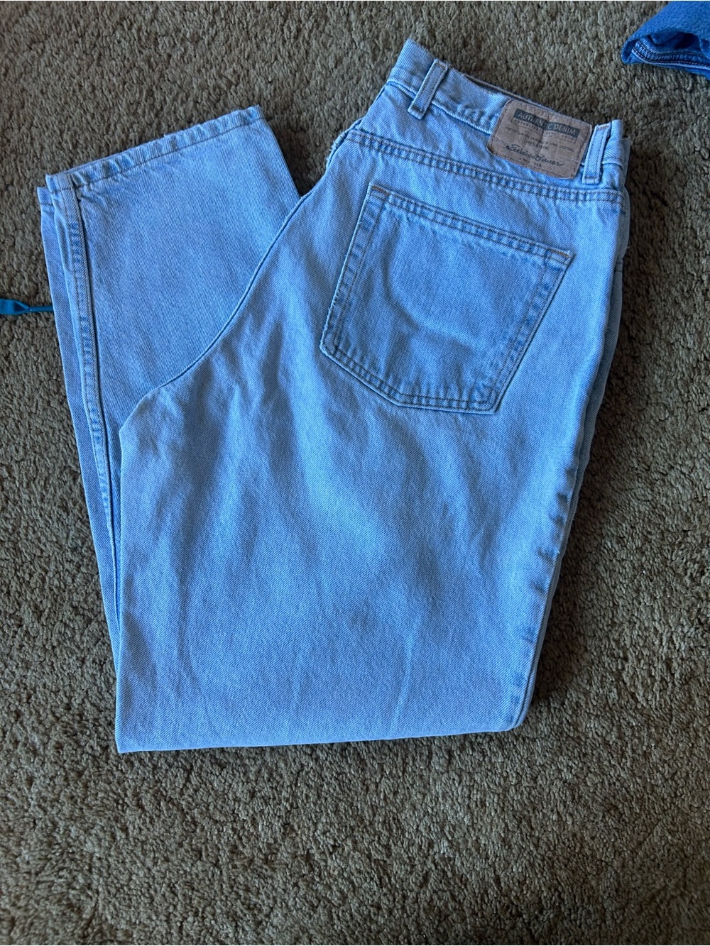 Eddie Bauer Vintage Light Wash Mom Jeans 100% Cotton Petite 14